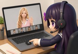 线上请将麦克风静音のイラスト
