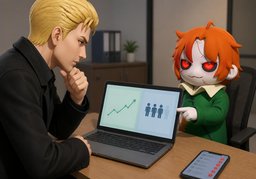 略微上升のイラスト