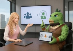 会外包给第三方吗？のイラスト