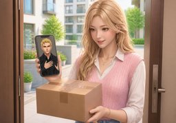 感谢您的收货のイラスト