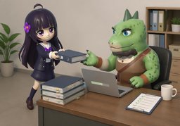 交接完毕のイラスト
