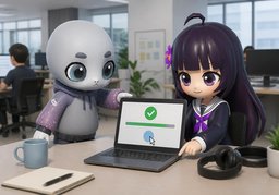 请在系统中更新状态のイラスト