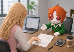 我需要确认一下〜のイラスト