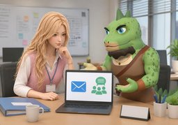 公司用哪个沟通工具？のイラスト