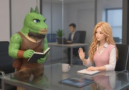 我得请示一下のイラスト