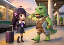 我从〜出发のイラスト