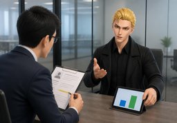你之前的年薪是〜吗？のイラスト