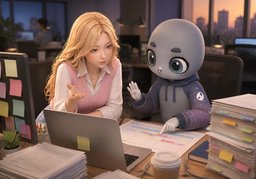 工作强度大吗？のイラスト