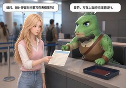 预计停留时间要写〜？のイラスト