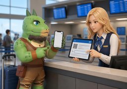 可以把登机牌发到〜吗？のイラスト