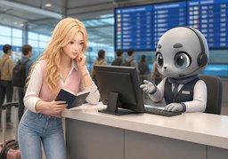 下一班有我的座位预订吗？のイラスト