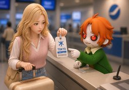 行李标签上的目的地正确吗？のイラスト