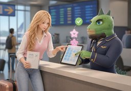 请把我的座位偏好记录到预订里のイラスト