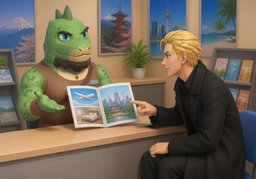 行程如下のイラスト