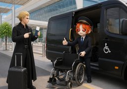 到达时请安排轮椅のイラスト