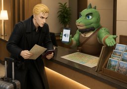 〜会说英语吗？のイラスト
