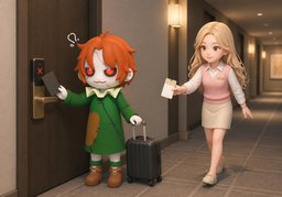 门卡失效了のイラスト