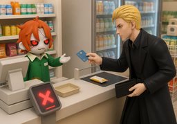 交易被拒绝了のイラスト