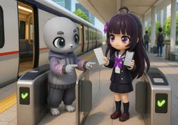 上车时怎么出示？のイラスト