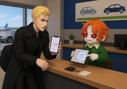 可以〜还车吗？のイラスト