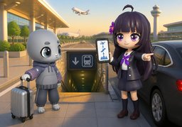 我从〜出发のイラスト