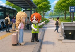 到〜在哪下车？のイラスト