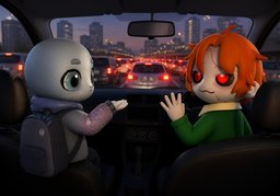 打车到〜要多久？のイラスト