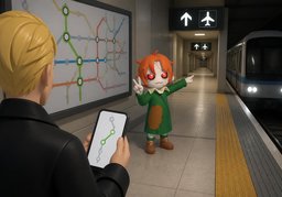 到〜最近怎么走？のイラスト