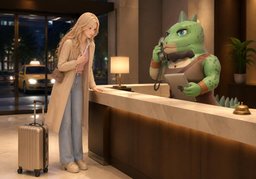 酒店能帮我叫出租车吗？のイラスト