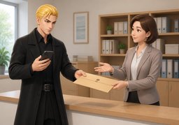 我会在〜前把资料发给您のイラスト