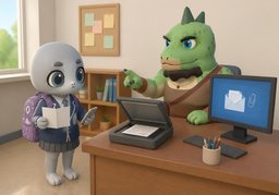 病假要交〜吗？のイラスト