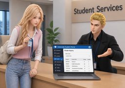 在哪里查看成绩？のイラスト