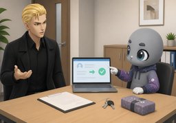〜怎么退还？のイラスト