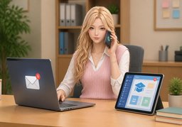 您通常怎么联系学生？のイラスト