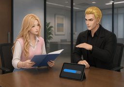 面谈大概多久？のイラスト