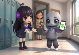 会把情况报告给〜吗？のイラスト