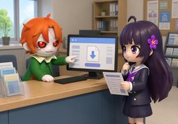在哪里可以下载〜？のイラスト