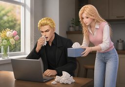 재채기のイラスト