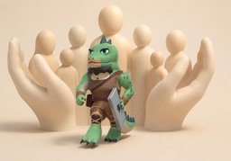 后盾のイラスト