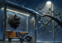 비바람のイラスト
