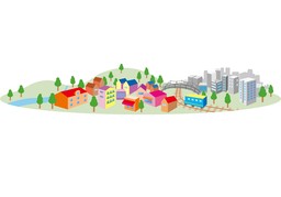 郊区のイラスト