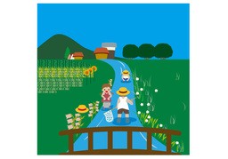 小溪のイラスト