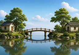 两岸のイラスト