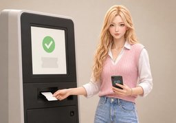 무인발권기のイラスト