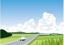 路边のイラスト