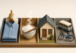 衣食住行のイラスト