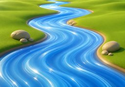 川流不息のイラスト