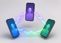 三方通话のイラスト