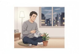 총각のイラスト