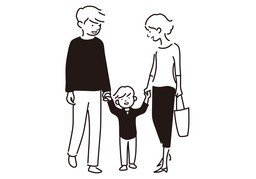 依靠のイラスト